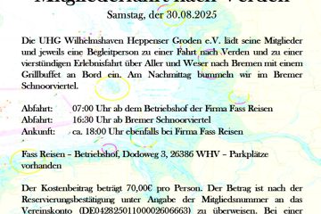 UHG Wilhelmshaven Mitgliederfahrt nach Verden und Bremen am 30.08.2025