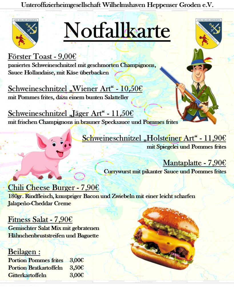 UHG Wilhelmshaven Notkarte