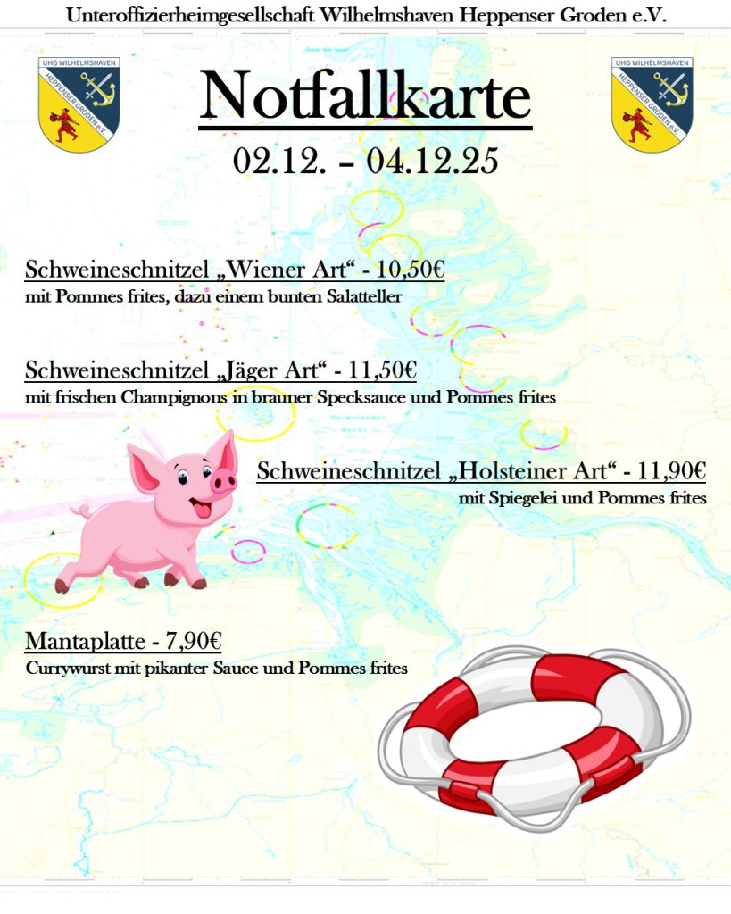 UHG Wilhelmshaven Notkarte