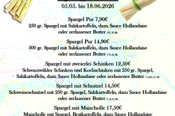 UHG Wilhelmshaven Spargelkarte