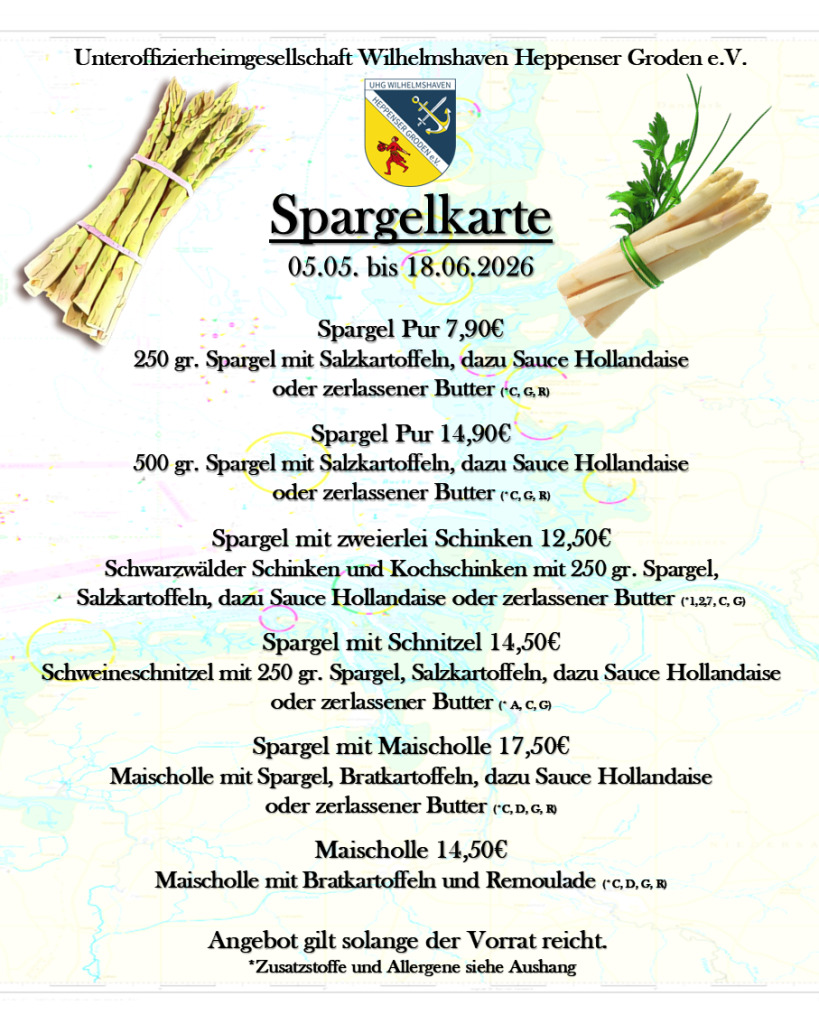 UHG Wilhelmshaven Spargelkarte