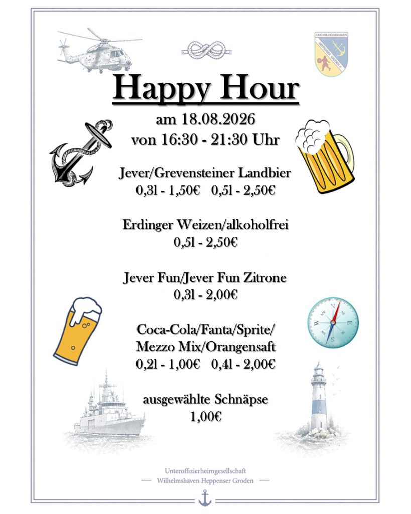 UHG Wilhelmshaven - Happy Hour am 18.08.2026